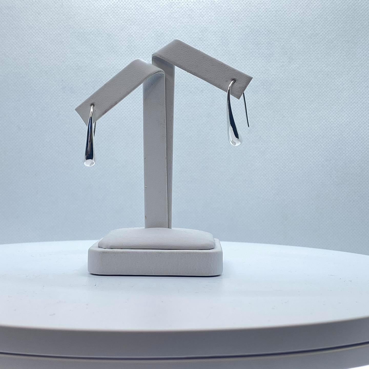 Boucles d’oreilles créoles en forme de goutte d’eau argent sterling 925 Hypoallergénique